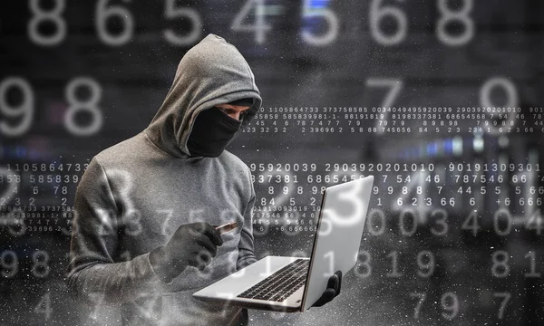 Netzwerksicherheit und Privatsphäre-Kriminalität. Gemischte Medien — Stockfoto