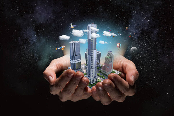 New development project. Mixed media