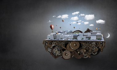 Modern şehir kavramı. Karışık teknik