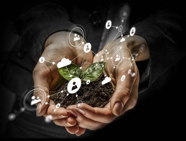 Sosyal etkileşim kavramı. 3D render