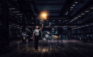 Onun fikirlerini çok parlak. Karışık teknik