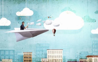 Gökyüzü sörf için bir rüya. Karışık teknik