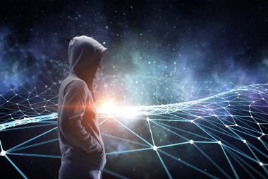 Adam hoody. Karışık teknik