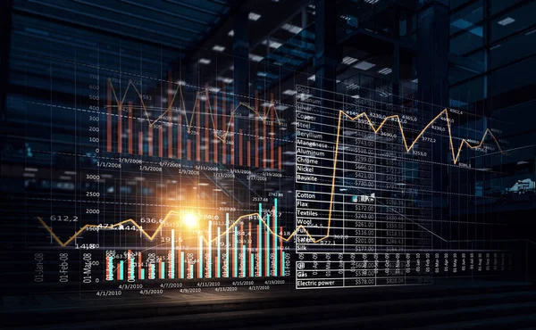 Media-panel med infographs. Mixed media — Stockfoto