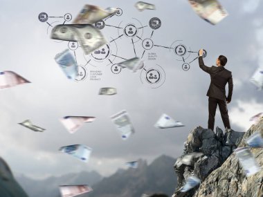 Ağ pazarlama kavramı. Karışık teknik