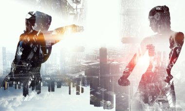 Başarı için kavga ediyordur. Karışık teknik