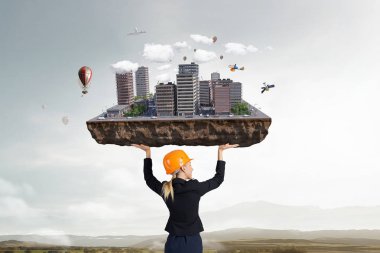 Ağır inşaat kavramı. Karışık teknik