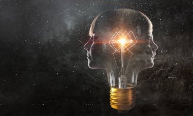 Parlak fikirler kafamda. Karışık teknik