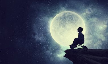 Çocuk binicilik bisiklet. Karışık teknik