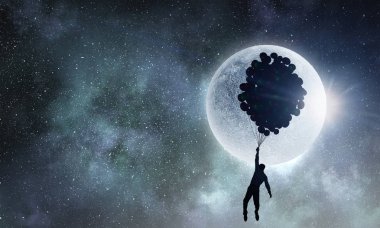 Uçmak istiyorum. Karışık teknik