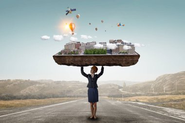 Ağır inşaat kavramı. Karışık teknik