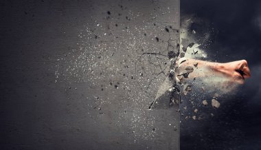 Tüm gücü ile. Karışık teknik