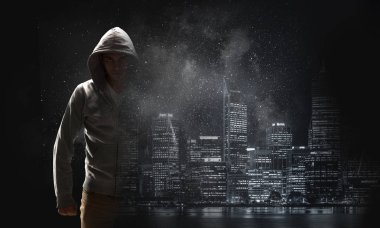 Adam hoody. Karışık teknik