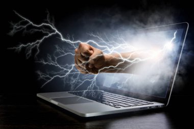 Internet güvenlik anlayışı. Karışık teknik