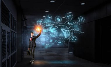 Geç geceye kadar çalışma. Karışık teknik