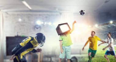 TV çocuk bağımlısı. Karışık teknik