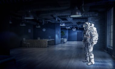 Uzay giysisi tasarım. Karışık teknik