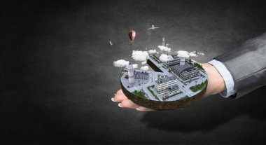 Kentsel inşaat projesi. Karışık teknik