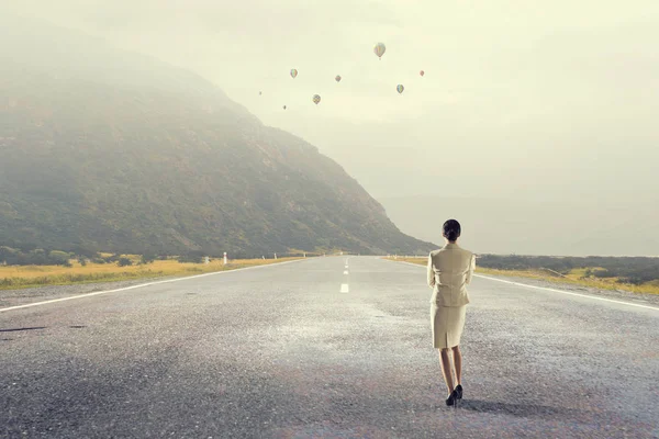 başarı için yolda. Karışık teknik