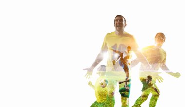 Futbol oyun arka plan. Karışık teknik