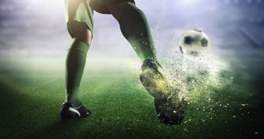 Futbol gol anı. Karışık teknik