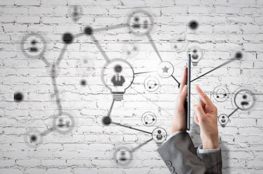 Sosyal ağ bağlantısı. Karışık teknik