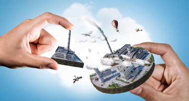 Endüstriyel yapı kavramı. Karışık teknik