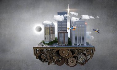 Modern şehir kavramı. Karışık teknik