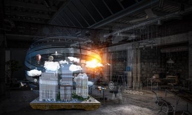 Kentsel gelişim projesi. Karışık teknik