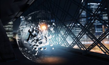 Modern ofiste küp. Karışık teknik