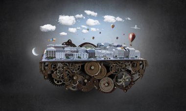 Modern şehir kavramı. Karışık teknik