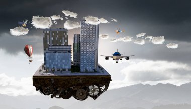 Modern şehir kavramı. Karışık teknik