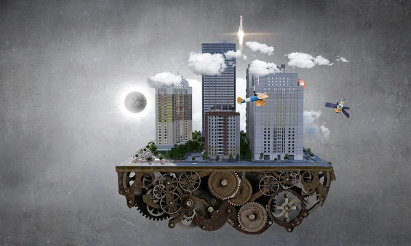 Modern şehir kavramı. Karışık teknik