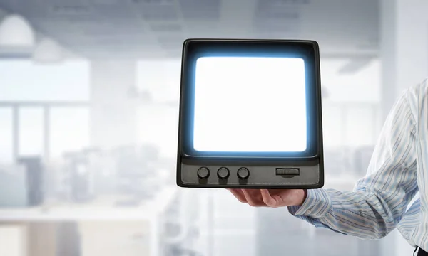 Retro Tv monitor. Kombinovaná technika — Stock fotografie