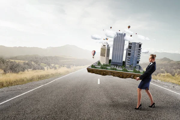 Kadın mühendis ve onun projesi. Karışık teknik