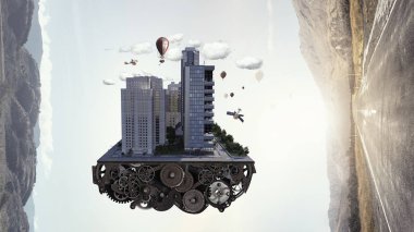 Modern şehir kavramı. Karışık teknik