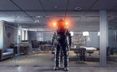 Uzay giysisi tasarım. Karışık teknik