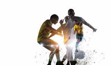 Futbol oyun arka plan. Karışık teknik