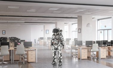 Uzay giysisi tasarım. Karma ortam. Karışık teknik