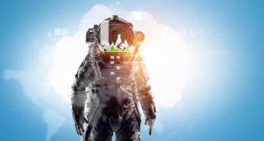 Uzay giysisi tasarım. Karma ortam. Karışık teknik