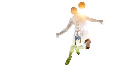 Futbol oyun arka plan. Karma ortam. Karışık teknik