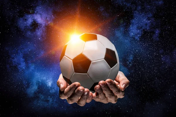 Fotboll spel boll. Mixed media — Stockfoto