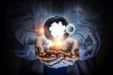 Bütün dünya elinde. Karma ortam. Karışık teknik