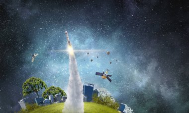 Eko yeşil kavram. Karışık teknik