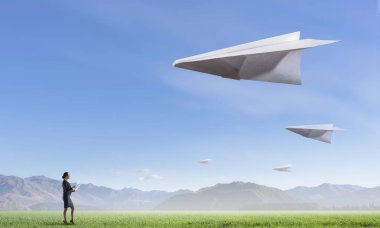 Özgürlük hissi. Karışık teknik