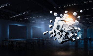 Modern ofiste küp. Karışık teknik