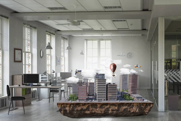 Kentsel gelişim projesi. Karışık teknik