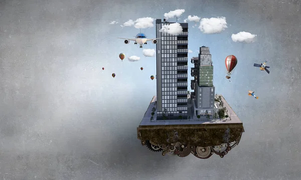 Modern şehir kavramı. Karışık teknik