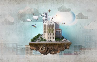 Modern şehir kavramı. Karışık teknik