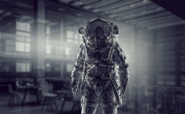 Uzay giysisi tasarım. Karışık teknik